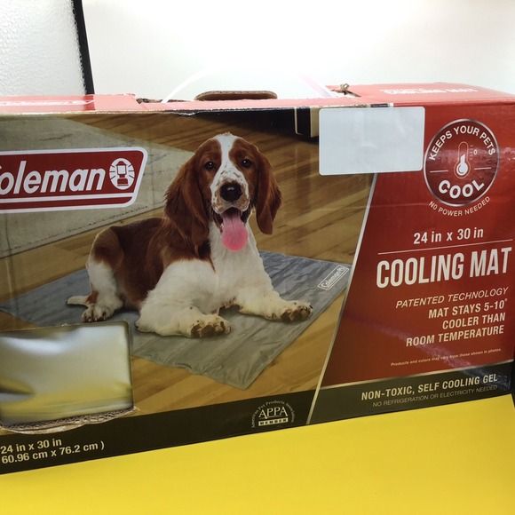 Coleman Pet Cooling GEL Mat Dog Cat Gray Silver 24x30 NEW Medium Distressed Box - Picture 1 of 6